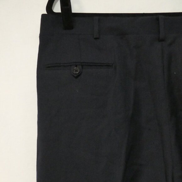 Unbranded | 18 inch waist measured | Dark Navy Pleated Dress Pants - Picture 10 of 16